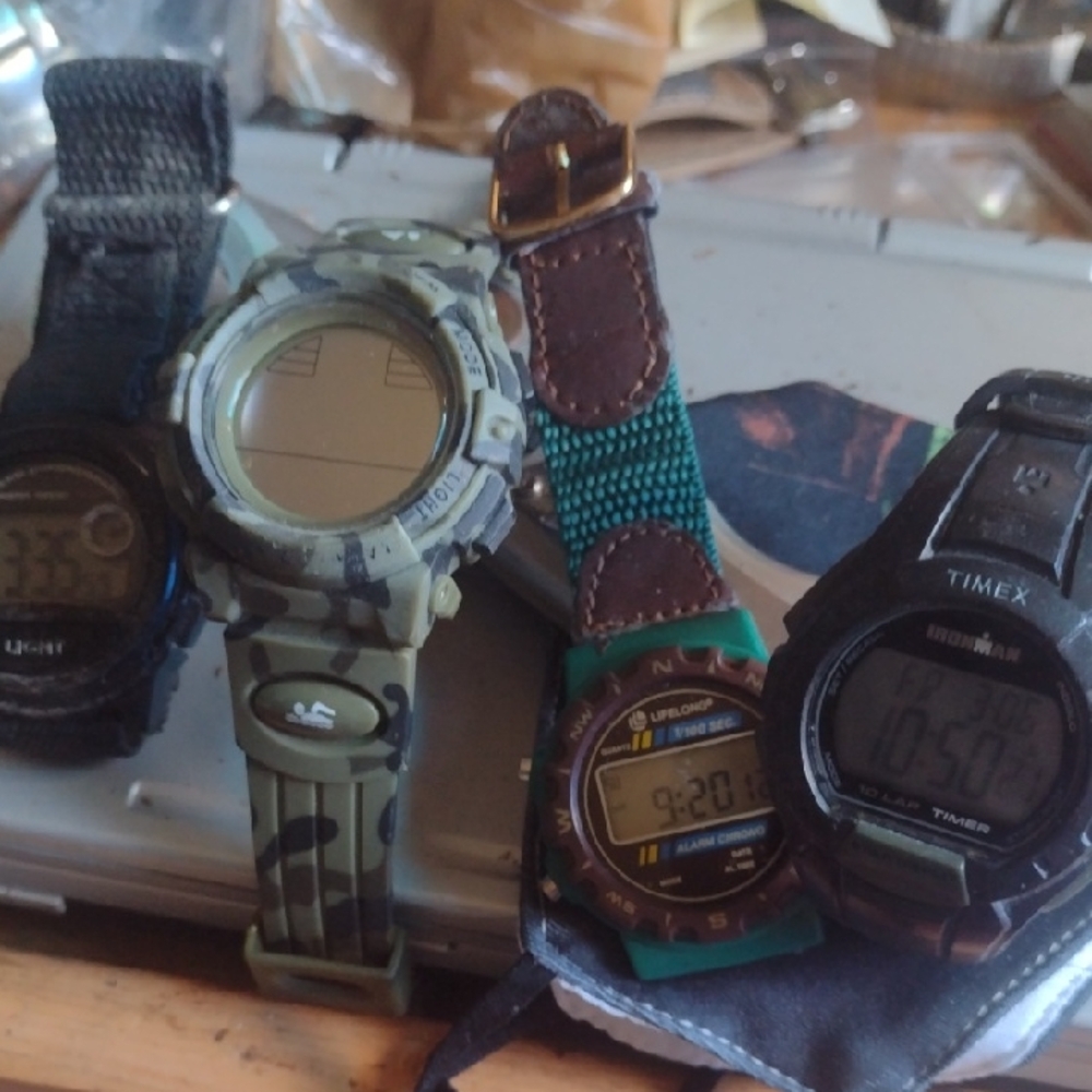 Timex Black Digital Watch& Bonus Watches